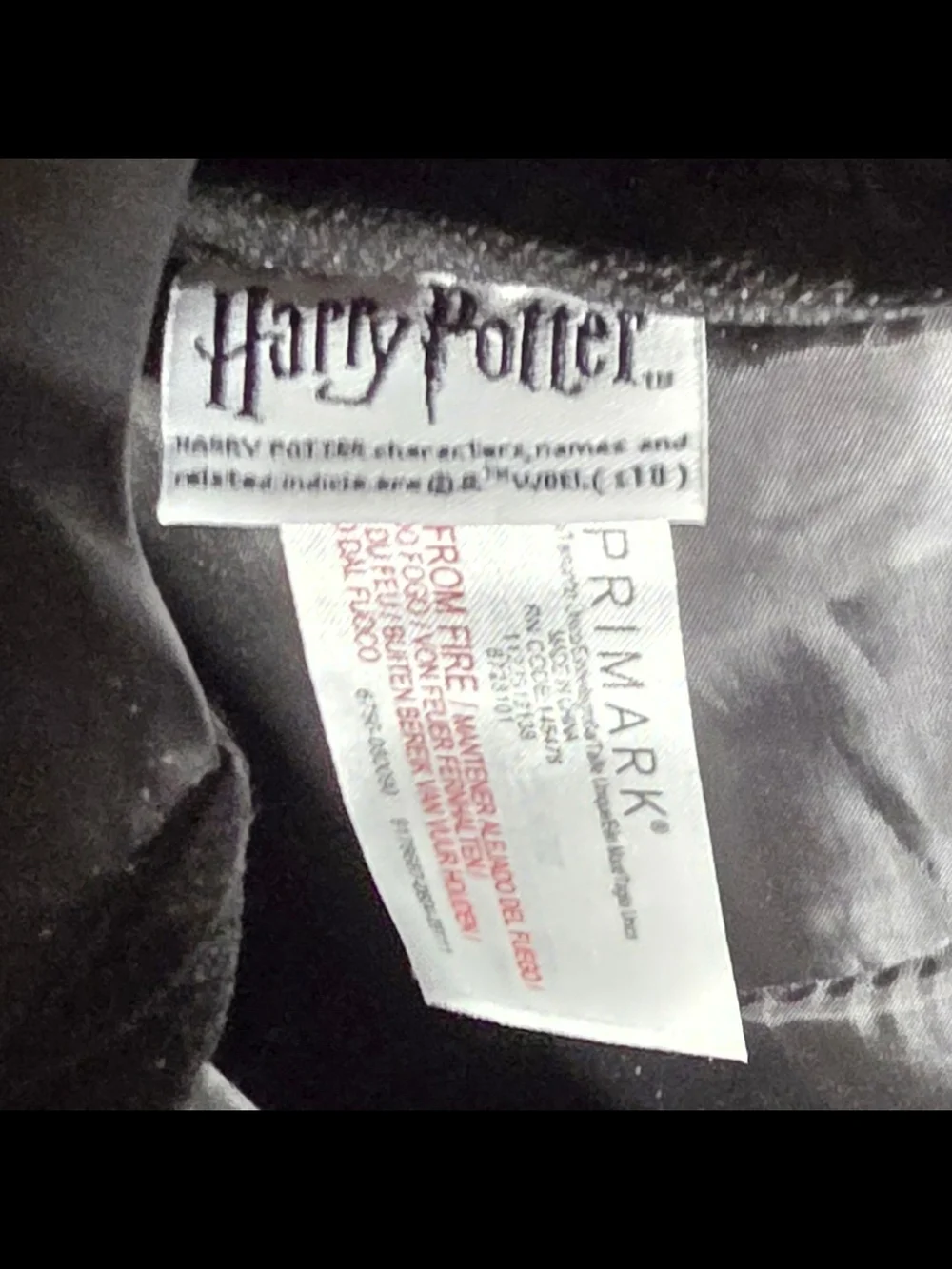 Black Hogwarts Crest Backpack with Patterned Front Pocket